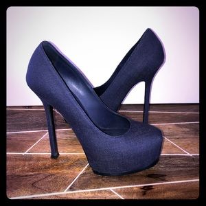 YSL Denim Closed toe Tribtoo Pumps